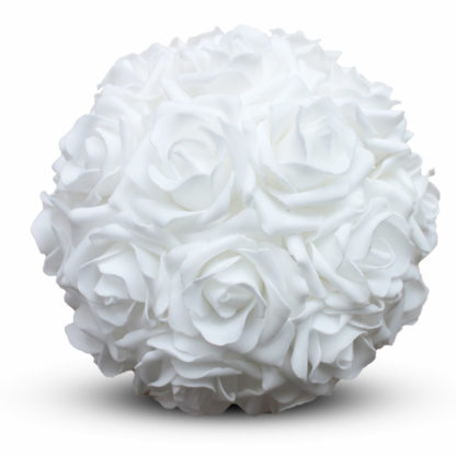 Location boule de fleurs blanche D40cm