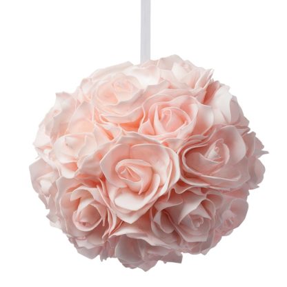 Boule de fleurs rose pâle D20cm