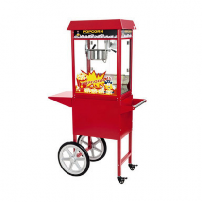 Location machine à pop corn sur chariot rouge