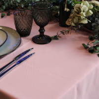 Nappe rectangle en tissus 150*240cm - VIEUX ROSE/ NUDE