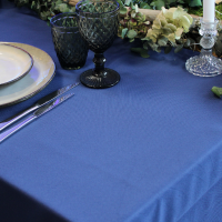 Nappe ronde en tissus D290cm - Bleu marine