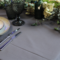 Nappe ronde en tissus D290cm- Gris fer