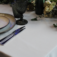 Nappe ronde en tissus D290cm -GRIS SOURIS