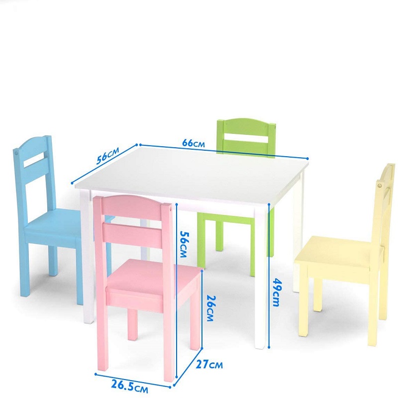 Location table pour enfants + 4 chaises de couleur - Clauday