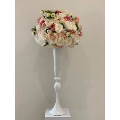 Location boule de fleurs Lovely Blanc et rose D60cm