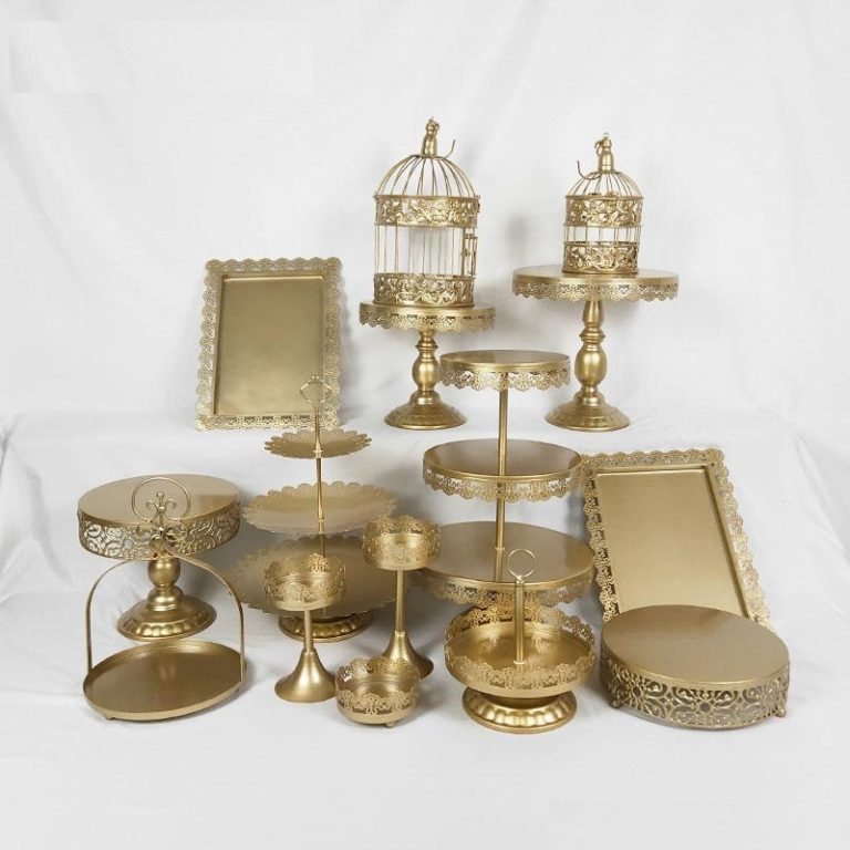 Set De 2 Supports À Gâteau À 3 Étages Pour Les Desserts, Les Fruits