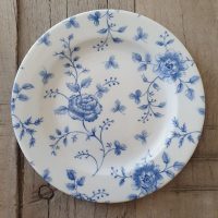Location assiette plate vintage -VICTORIA (roses bleues) D21cm