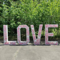 Location Grand Love FLEURI H150cm- Nuances de roses
