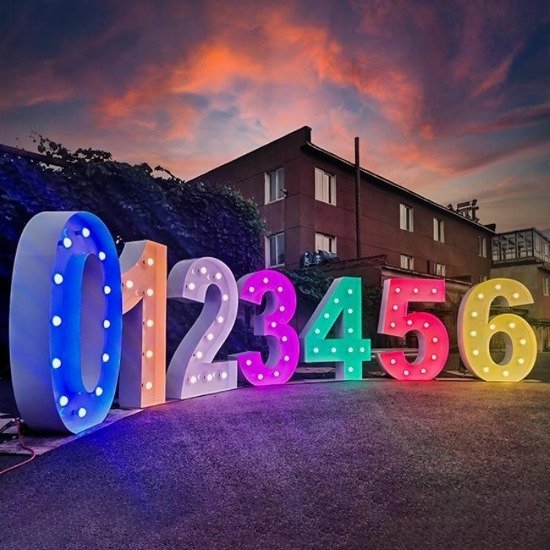 Location Grand Chiffre lumineux de 0 à 9 -Hauteur 1m-Multicolore RGB -  Clauday Evénements