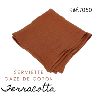 Serviette Gaze de coton - Terracotta