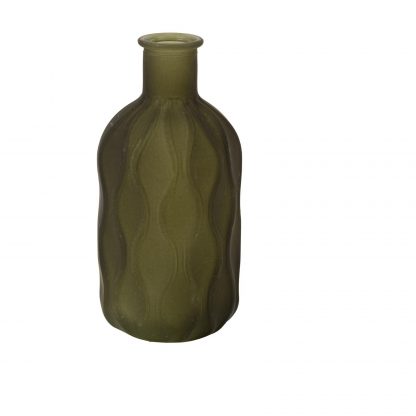 Vase LOUIS verre texturé Vert bouteille