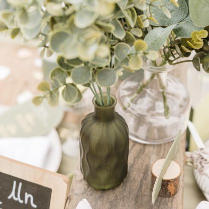 Vase LOUIS verre texturé Vert bouteille