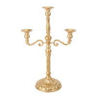 Chandelier Romantique en métal OR -3 branches H46cm