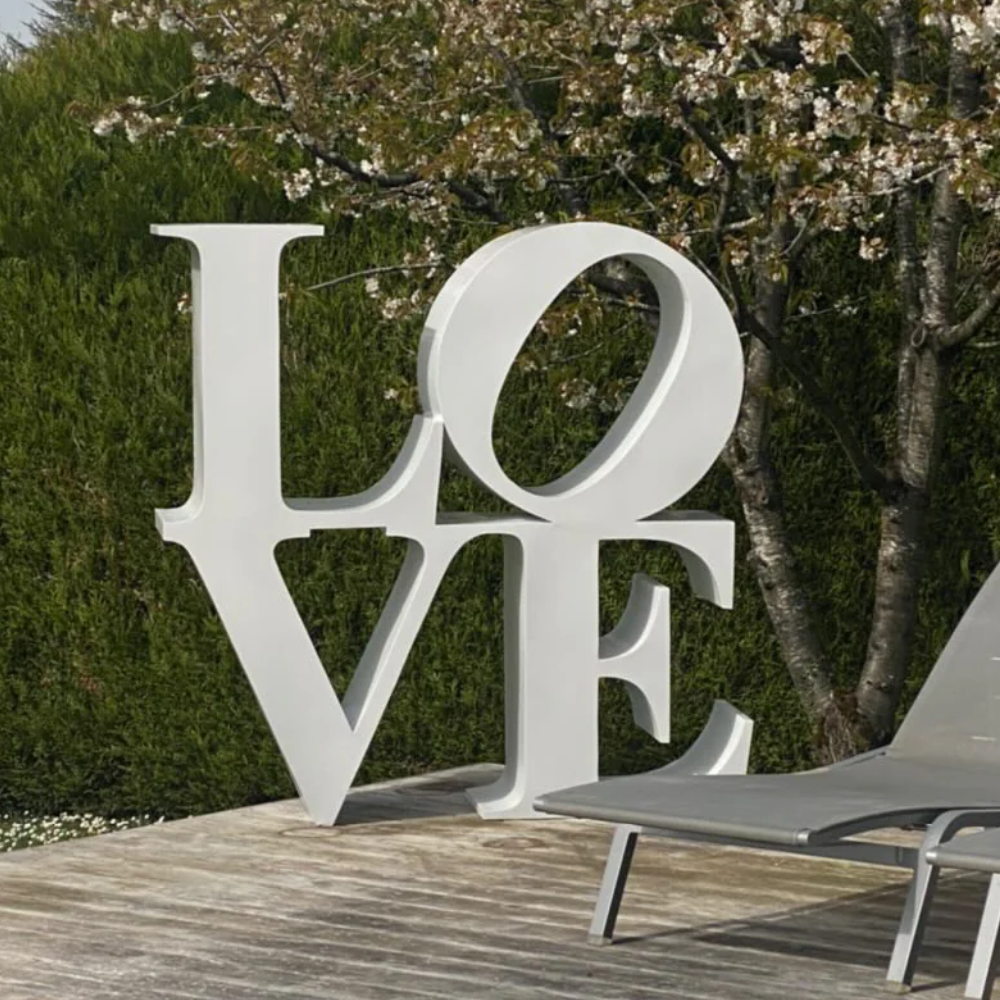 Grand Love blanc superposé en métal H150cm