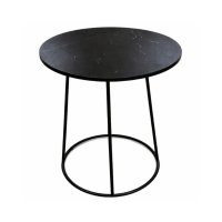 Table mange-debout ARIA- métallique noir effet marbre D70cm