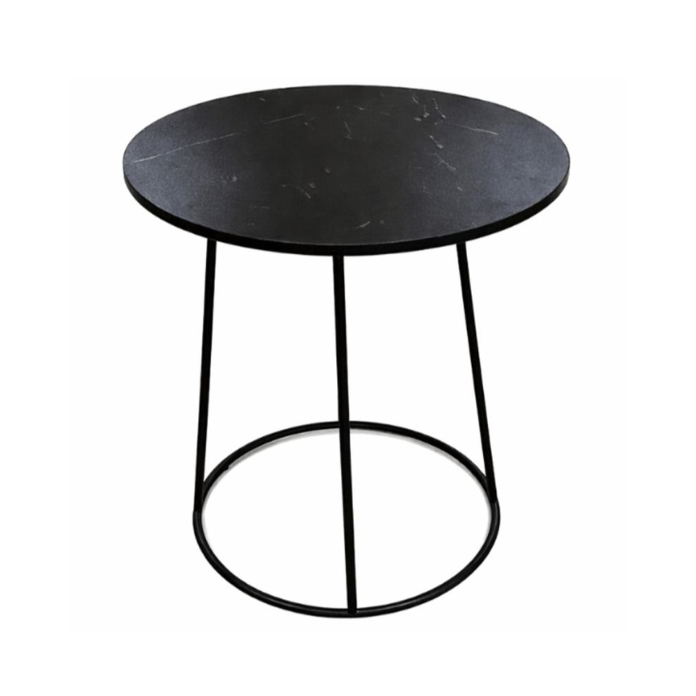 Table mange-debout ARIA- métallique noir effet marbre D70cm